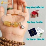  Vòng Tay Lu Thống mix Cỏ 4 Lá Đá Thạch Anh Tóc Vàng Hợp Mệnh Kim Thổ treo charm túi tiền bạc 