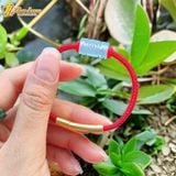  Vòng tay lu thống đá Aquamarine hợp mệnh thủy mộc chạm họa tiết kim tiền tài lộc hanh thông 