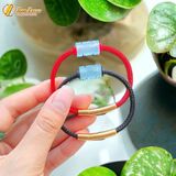  Vòng tay lu thống đá Aquamarine hợp mệnh thủy mộc chạm họa tiết kim tiền tài lộc hanh thông 