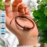  Vòng tay lu thống mắt hổ nâu đỏ trơn tài lộc bện handmade dây chỉ nâu may mắn hợp mệnh thổ 