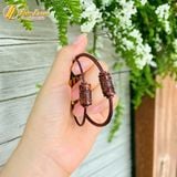  Vòng tay may mắn nam nữ lu thống mắt hổ nâu đỏ hợp mệnh thổ hỏa chạm họa tiết tài lộc hanh thông 