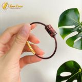  Vòng tay may mắn nam nữ lu thống mắt hổ nâu đỏ hợp mệnh thổ hỏa chạm họa tiết tài lộc hanh thông 