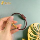  Vòng tay may mắn nam nữ lu thống mắt hổ nâu đỏ hợp mệnh thổ hỏa chạm họa tiết tài lộc hanh thông 