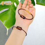  Vòng tay đôi nam nữ lu thống đá mắt hổ nâu đỏ trơn hợp mệnh thổ hỏa chiêu tài lộc hanh thông 