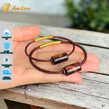  Vòng tay đôi nam nữ lu thống đá mắt hổ nâu đỏ trơn hợp mệnh thổ hỏa chiêu tài lộc hanh thông 