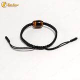  Vòng chỉ may mắn bện handmade lu thống đá mắt hổ màu nâu vàng hợp mệnh kim thổ 