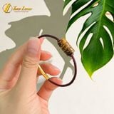  Vòng tay may mắn nam nữ lu thống mắt hổ nâu vàng chạm họa tiết chiêu tài hút lộc hợp mệnh kim thổ 