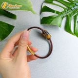  Vòng tay may mắn nam nữ lu thống mắt hổ nâu vàng chạm họa tiết chiêu tài hút lộc hợp mệnh kim thổ 