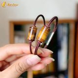  Vòng tay lu thống đá thạch anh mắt hổ nâu vàng hợp mệnh kim thổ, chiêu tài hút lộc may mắn 