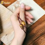  Vòng tay lu thống đá thạch anh mắt hổ nâu vàng hợp mệnh kim thổ, chiêu tài hút lộc may mắn 