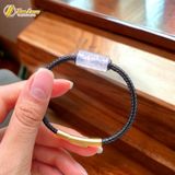  Vòng tay lu thống đá moonstone chạm họa tiết kim tiền chiêu tài hút lộc hợp mệnh kim thủy 