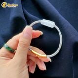  Vòng tay lu thống đá moonstone chạm họa tiết kim tiền chiêu tài hút lộc hợp mệnh kim thủy 