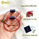  Vòng tay lu thống đá sodalite chạm họa tiết kim tiền tài lộc, hợp mệnh thủy mộc 