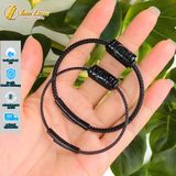  Vòng tay lu thống thạch anh đen đốt trúc chạm kim tiền hợp mệnh thủy mộc chiêu tài hút lộc hanh thông 