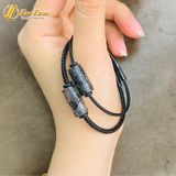  Vòng tay lu thống đá thạch anh tóc đen chạm kim tiền hợp mệnh thủy, mệnh mộc chiêu tài hút lộc, may mắn 