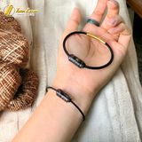  Vòng tay lu thống Thạch Anh tóc đen đốt trúc trơn hợp mệnh thủy mộc chiêu tài hút lộc may mắn 