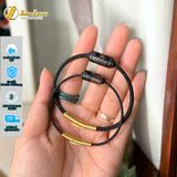  Vòng tay lu thống Thạch Anh tóc đen đốt trúc trơn hợp mệnh thủy mộc chiêu tài hút lộc may mắn 