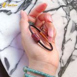  Vòng tay lu thống Thạch Anh tóc đỏ hợp mệnh hỏa thổ chạm họa tiết kim tiền tài lộc hanh thông 