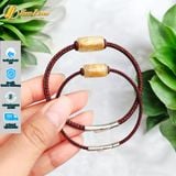  Vòng tay lu thống đá thạch anh tóc vàng tự nhiên đốt trúc trơn hợp mệnh mang lại tài lộc hanh thông 