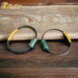 Vòng tay đôi nam nữ lu thống lam ngọc jade trơn chiêu tài hút lộc hợp mệnh may mắn 
