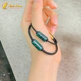  Vòng tay đôi nam nữ lu thống lam ngọc jade trơn chiêu tài hút lộc hợp mệnh may mắn 
