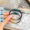 Vòng tay đôi nam nữ lu thống lam ngọc jade trơn chiêu tài hút lộc hợp mệnh may mắn