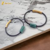  Vòng tay đôi nam nữ lu thống lam ngọc jade chạm kim tiền chiêu tài hút lộc hợp mệnh may mắn 
