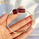  Vòng tay lu thống mix cỏ 4 lá Thạch anh tóc đỏ hợp mệnh hỏa thổ chiêu tài hút lộc may mắn 