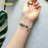  [Vòng May Mắn] Vòng tay lu thống chạm kim tiền mix cỏ 4 lá may mắn thạch anh tóc xanh hợp mệnh mộc hỏa 