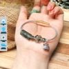 [Vòng May Mắn] Vòng tay lu thống chạm kim tiền mix cỏ 4 lá may mắn thạch anh tóc xanh hợp mệnh mộc hỏa
