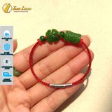  Vòng tay lu thống chạm kim tiền mix cỏ 4 lá ngọc bích hợp mệnh may mắn bình an tài lộc 