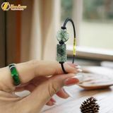  Vòng tay lu thống chạm họa tiết tài lộc mix hồ ly chúa thạch anh tóc xanh hợp mệnh mộc hỏa 