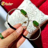  Vòng tay đôi nam nữ lu thống ngọc bích chạm họa tiết kim tiền tài lộc hanh thông hợp mệnh 