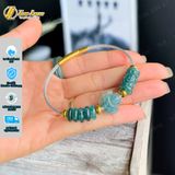  Vòng tay lu thống chạm mix ngũ điếu mix hồ ly chúa ôm hoa lam ngọc hợp mệnh trợ duyên chiêu tài lộc 
