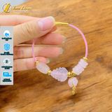  Vòng tay ngũ điếu mix lu thống và hồ ly chúa treo túi tiền đá thạch anh hồng hợp mệnh hỏa thổ trợ duyên tài lộc 