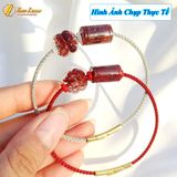  Vòng tay lu thống mix cỏ 4 lá Thạch anh tóc đỏ hợp mệnh hỏa thổ chiêu tài hút lộc may mắn 