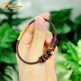  Vòng tay lu thống chạm mix ngũ điếu đá mắt hổ nâu đỏ hợp mệnh hỏa và mệnh thổ tài lộc may mắn 
