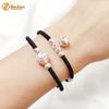  Vòng tay đôi nam nữ dây chỉ đen may mắn bện charm bạc S925 bình an hợp mệnh - Tuệ Lâm 