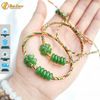 Vòng tay ngũ điếu mix cỏ 4 lá ngọc bích bện chỉ handmade mang lại may mắn bình an