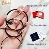  Vòng tay đôi nam nữ dây chỉ đen may mắn bện charm bạc S925 bình an hợp mệnh - Tuệ Lâm 