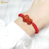  Vòng Tay Handmade Tỳ Hưu Tài Lộc Ngọc Huyết Jadeit Màu Đỏ Cam Hợp Mệnh Hỏa Thổ - Tuệ Lâm 