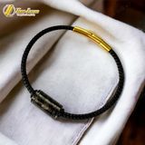  Vòng tay lu thống Thạch Anh tóc đen đốt trúc trơn hợp mệnh thủy mộc chiêu tài hút lộc may mắn 