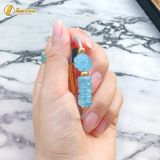 Vòng tay ngũ điếu mix cỏ 4 lá đá aquamarine hợp mệnh thủy mộc chiêu tài hút lộc may mắn 