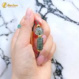  Vòng tay ngũ điếu mix cỏ 4 lá đá thạch anh tóc xanh hợp mệnh mộc hỏa chiêu tài hút lộc may mắn 