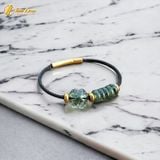  Vòng tay ngũ điếu mix cỏ 4 lá đá thạch anh tóc xanh hợp mệnh mộc hỏa chiêu tài hút lộc may mắn 