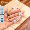 Vòng tay ngũ điếu mix cỏ 4 lá mix túi tiền tài lộc moonstone hợp mệnh kim thủy, hút tài may mắn