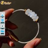  Vòng tay ngũ điếu đá moonstone hợp mệnh kim thủy chiêu tài lộc hút may mắn 