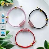  Vòng Tay Ngũ Điếu Đá Thạch Anh Dâu Tây Hồng Hợp Mệnh Hỏa Thổ Mang Lại Tài Lộc 