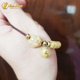  Vòng tay ngũ điếu mix hồ ly ôm hoa treo túi tiền thạch anh tóc vàng charm 10K hợp mệnh kim thổ 