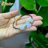  Vòng tay ngũ điếu mix cỏ 4 lá bạch ngọc charm bi cầu vàng 10k tài lộc hợp mệnh may mắn 